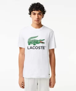 Lacoste T-Shirts-Cotton Jersey Signature Print T-Shirt