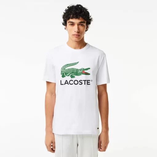 Lacoste T-Shirts-Cotton Jersey Signature Print T-Shirt