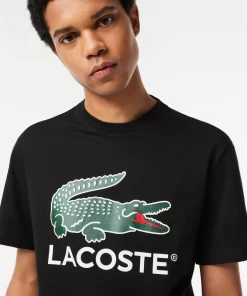 Lacoste T-Shirts-Cotton Jersey Signature Print T-Shirt