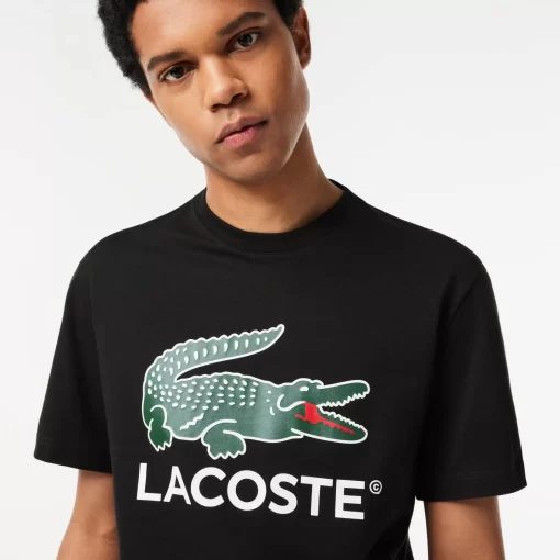 Lacoste T-Shirts-Cotton Jersey Signature Print T-Shirt