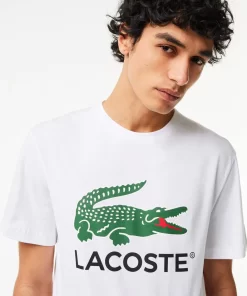 Lacoste T-Shirts-Cotton Jersey Signature Print T-Shirt