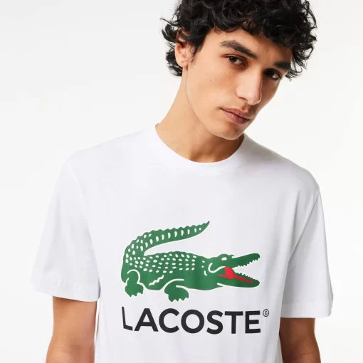 Lacoste T-Shirts-Cotton Jersey Signature Print T-Shirt