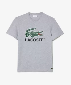 Lacoste T-Shirts-Cotton Jersey Signature Print T-Shirt