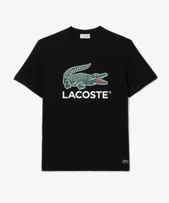 Lacoste T-Shirts-Cotton Jersey Signature Print T-Shirt