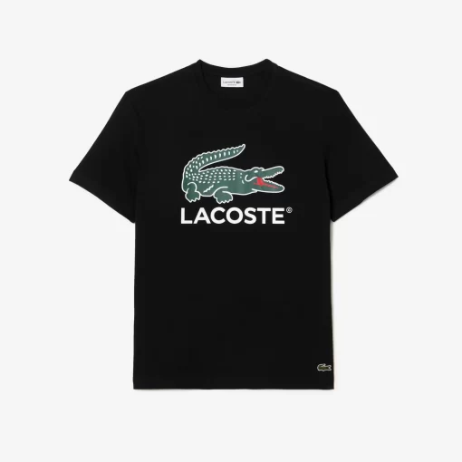 Lacoste T-Shirts-Cotton Jersey Signature Print T-Shirt