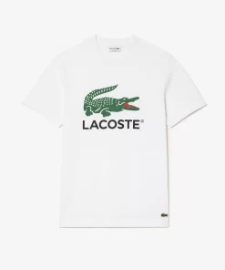 Lacoste T-Shirts-Cotton Jersey Signature Print T-Shirt