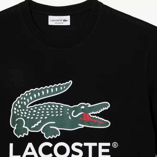 Lacoste T-Shirts-Cotton Jersey Signature Print T-Shirt