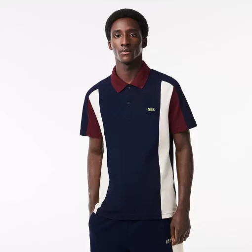 Lacoste Polo Shirts-Cotton Pique Colourblock Polo Shirt