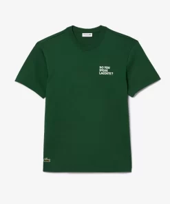 Lacoste T-Shirts-Cotton Pique Effect Slogan Back T-Shirt