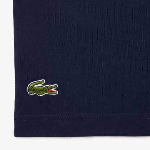 Lacoste T-Shirts-Cotton Pique Effect Slogan Back T-Shirt