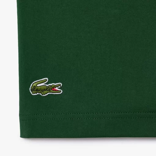 Lacoste T-Shirts-Cotton Pique Effect Slogan Back T-Shirt