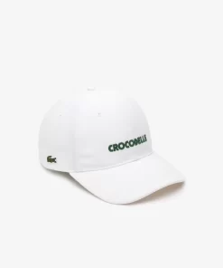 Lacoste Caps & Hats-Cotton Pique Embroidered Croc Cap