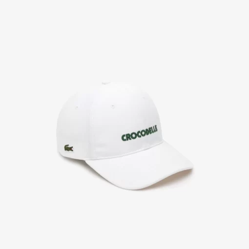 Lacoste Caps & Hats-Cotton Pique Embroidered Croc Cap