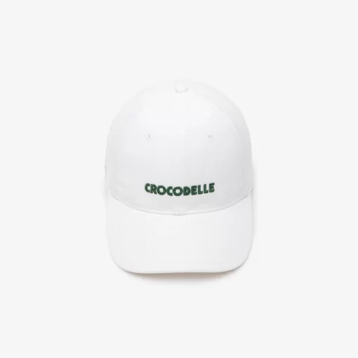 Lacoste Caps & Hats-Cotton Pique Embroidered Croc Cap