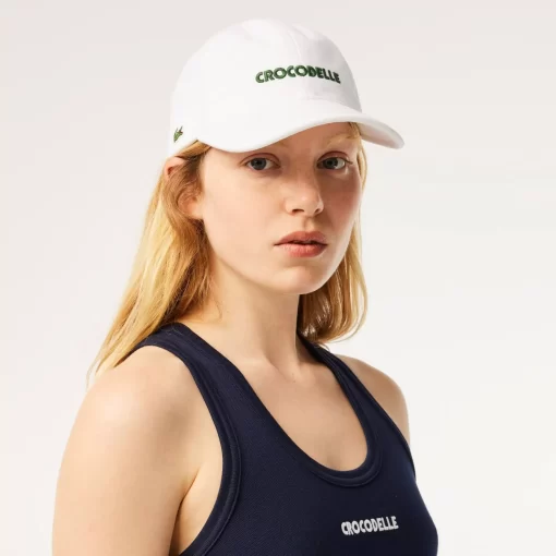 Lacoste Caps & Hats-Cotton Pique Embroidered Croc Cap