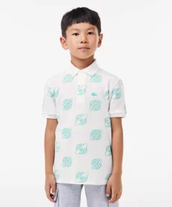 Lacoste Boy Clothing-Cotton Pique Print Polo Shirt