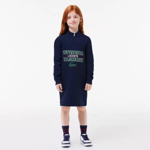 Lacoste Girl Clothing-Cotton Printed Sweatshirt Dress