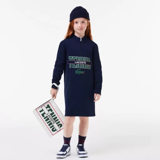 Lacoste Girl Clothing-Cotton Printed Sweatshirt Dress