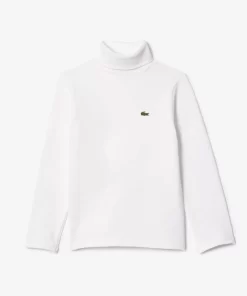 Lacoste Girl Clothing-Cotton Roll Neck Long Sleeved T-Shirt