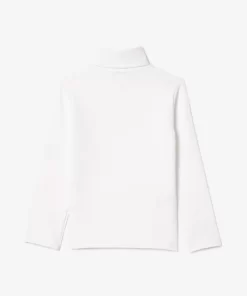 Lacoste Girl Clothing-Cotton Roll Neck Long Sleeved T-Shirt