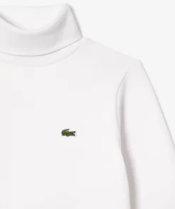 Lacoste Girl Clothing-Cotton Roll Neck Long Sleeved T-Shirt