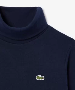 Lacoste Girl Clothing-Cotton Roll Neck Long Sleeved T-Shirt