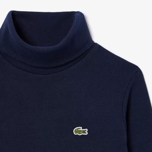 Lacoste Girl Clothing-Cotton Roll Neck Long Sleeved T-Shirt