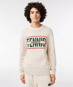 Lacoste Knitwear-Cotton Sweater With Contrasting Jacquard Pattern