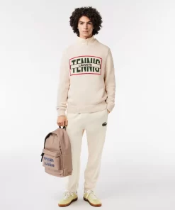 Lacoste Knitwear-Cotton Sweater With Contrasting Jacquard Pattern