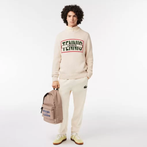 Lacoste Knitwear-Cotton Sweater With Contrasting Jacquard Pattern