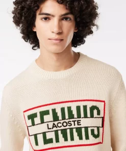 Lacoste Knitwear-Cotton Sweater With Contrasting Jacquard Pattern