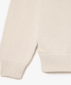 Lacoste Knitwear-Cotton Sweater With Contrasting Jacquard Pattern