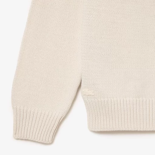 Lacoste Knitwear-Cotton Sweater With Contrasting Jacquard Pattern