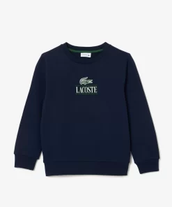 Lacoste Girl Clothing-Cotton Sweatshirt With Iconic Print