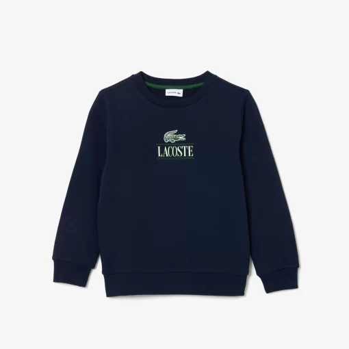 Lacoste Girl Clothing-Cotton Sweatshirt With Iconic Print