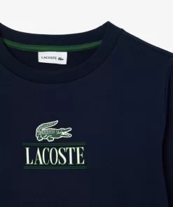 Lacoste Girl Clothing-Cotton Sweatshirt With Iconic Print