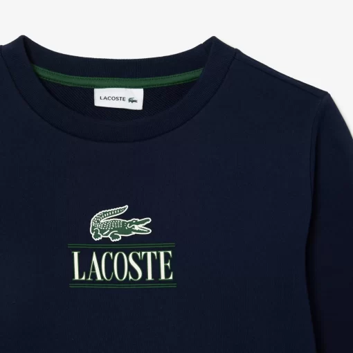 Lacoste Girl Clothing-Cotton Sweatshirt With Iconic Print