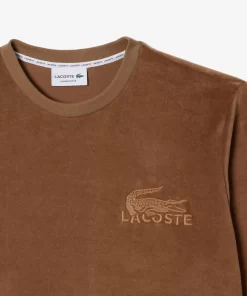 Lacoste Underwear & Lounge Wear-Cotton Velvet Lounge Sweatshirt