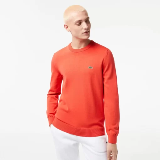 Lacoste Knitwear-Crew Neck Cotton Sweater