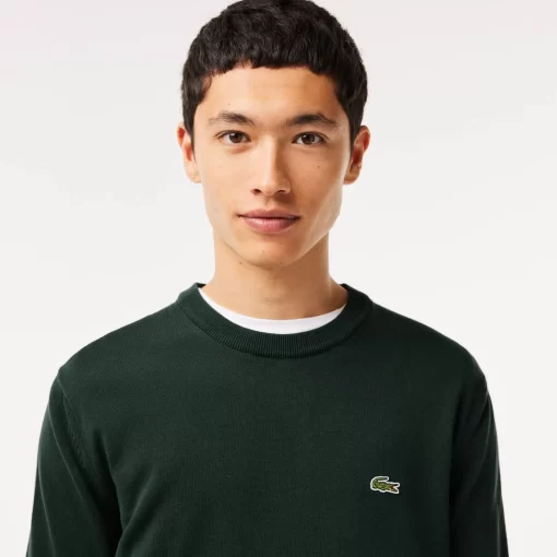 Lacoste Knitwear-Crew Neck Cotton Sweater