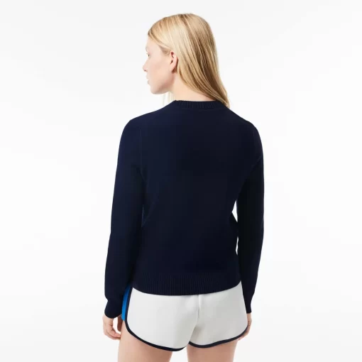 Lacoste Knitwear-Crew Neck Sweater In Double Sided Cotton