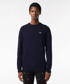 Lacoste Knitwear-Crew Neck With Cable Detail