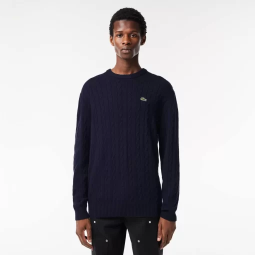 Lacoste Knitwear-Crew Neck With Cable Detail