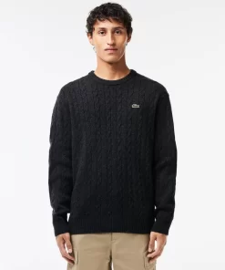 Lacoste Knitwear-Crew Neck With Cable Detail