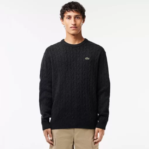 Lacoste Knitwear-Crew Neck With Cable Detail