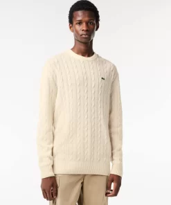 Lacoste Knitwear-Crew Neck With Cable Detail