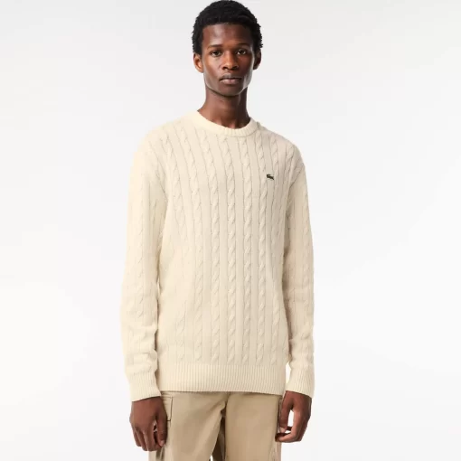 Lacoste Knitwear-Crew Neck With Cable Detail