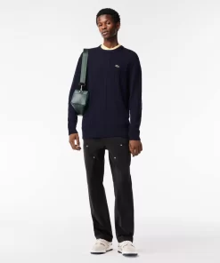 Lacoste Knitwear-Crew Neck With Cable Detail