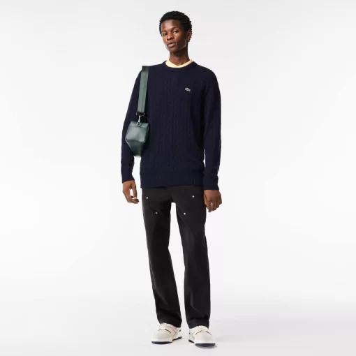 Lacoste Knitwear-Crew Neck With Cable Detail