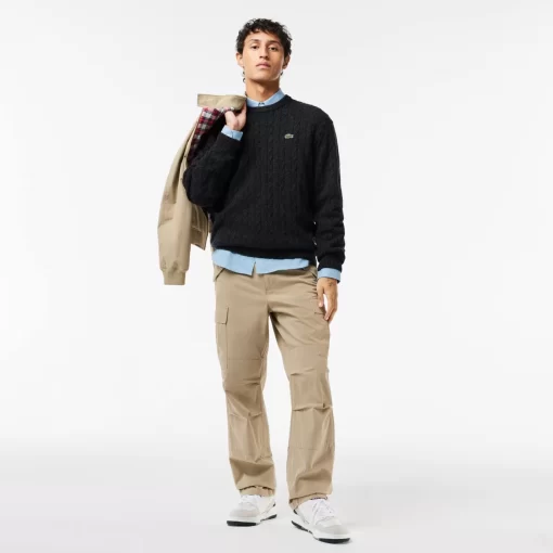 Lacoste Knitwear-Crew Neck With Cable Detail